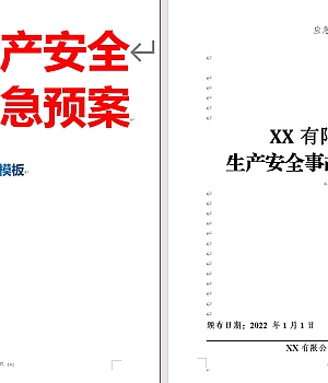 135页!2024新版生产安全事故应急预案参考模板