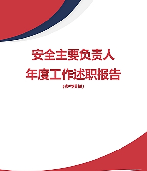 241014-安全主要负责人年度工作述职报告(模板)