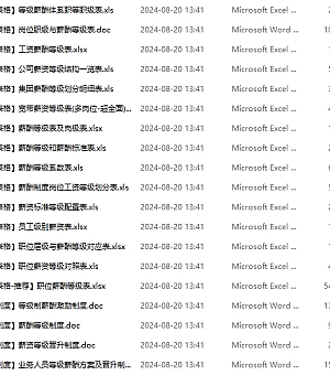 薪酬等级表19个文件