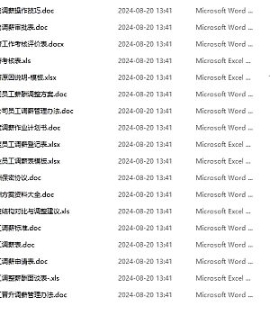 薪酬调整方案18个文件