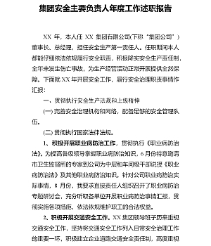 241109-安全主要负责人年度工作述职报告(模板)