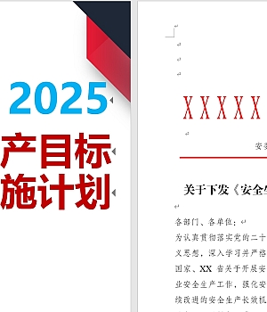 2025安全生产目标实施计划15页