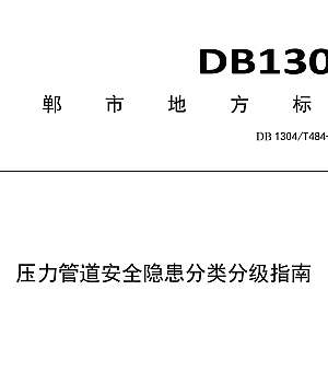 DB1304T 484-2024  压力管道安全隐患分类分级指南