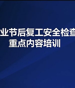 企业节后复工安全检查重点内容专题培训136页