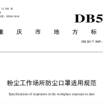 DB50T 869-2018粉尘工作场所防尘口罩适用规范